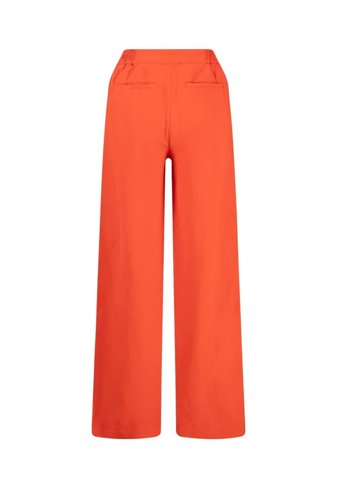 FYNCHHATTON Pants Made Of Linen Mix With Lock Button Summer Redwhitesandlight Blue Women Pants