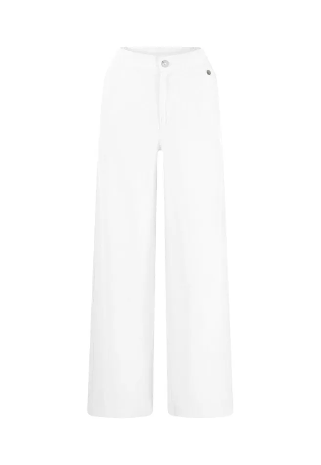 FYNCHHATTON Pants Made Of Linen Mix With Lock Button Summer Redwhitesandlight Blue Women Pants