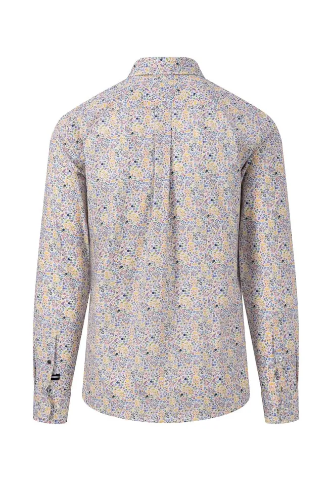 FYNCHHATTON Patterned Casual Fit Shirt With A Fashionable Print Leaf Greendusty Lavender Men Sale