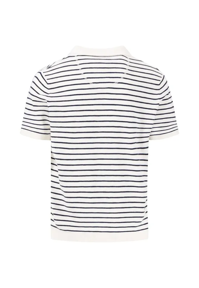 FYNCHHATTON Polo Shirt CasualFit With Strip Look Navynew Offwhite Men Polo Shirt