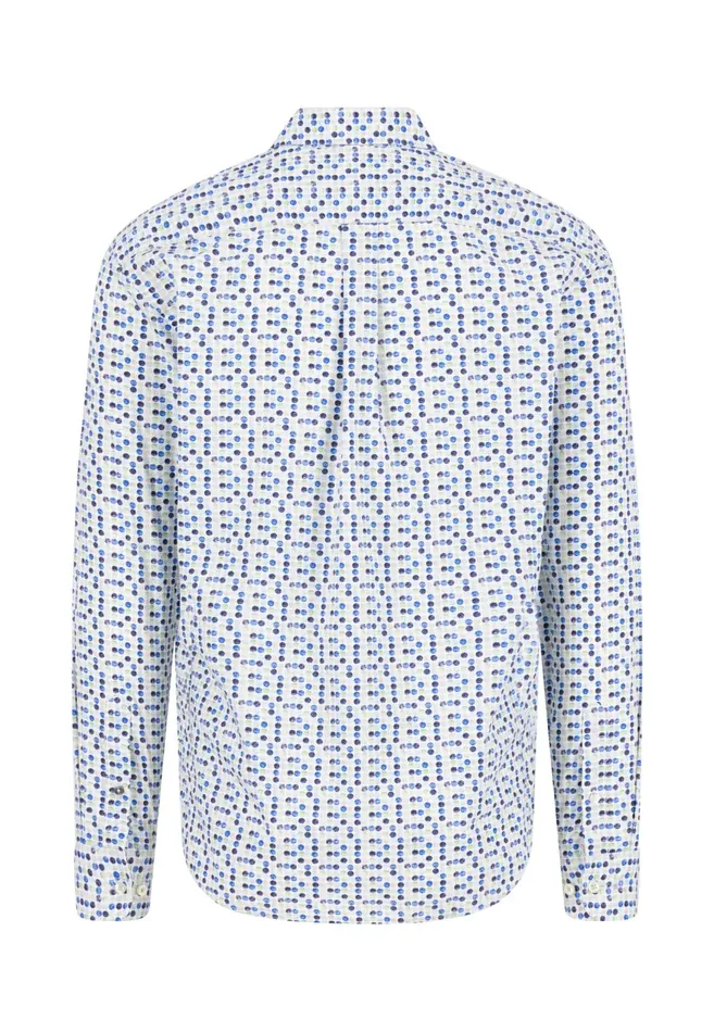 FYNCHHATTON Shirt With Even Point Pattern Poppy Redturf Green Men Shirts