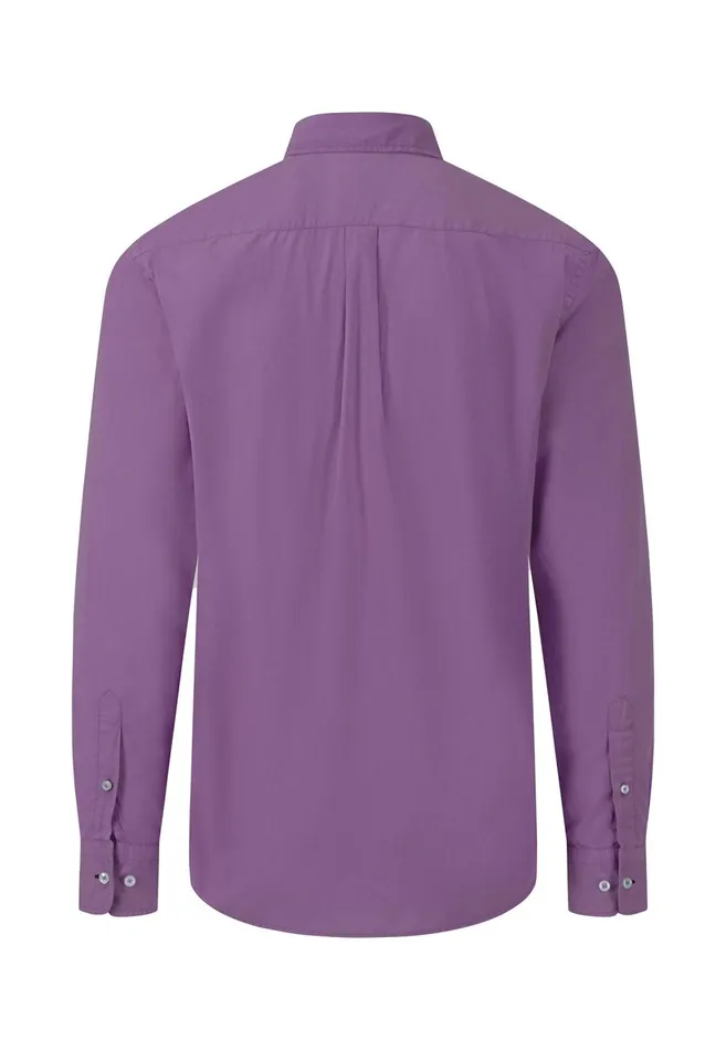 FYNCHHATTON Singlecolored Popeline Shirt With Buttondown Collar Soft Greencrystal Bluenavywhitedusty Lavender Men Shirts