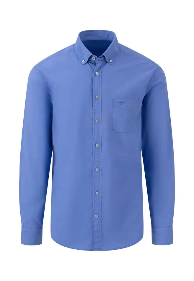 FYNCHHATTON Singlecolored Popeline Shirt With Buttondown Collar Soft Greencrystal Bluenavywhitedusty Lavender Men Shirts