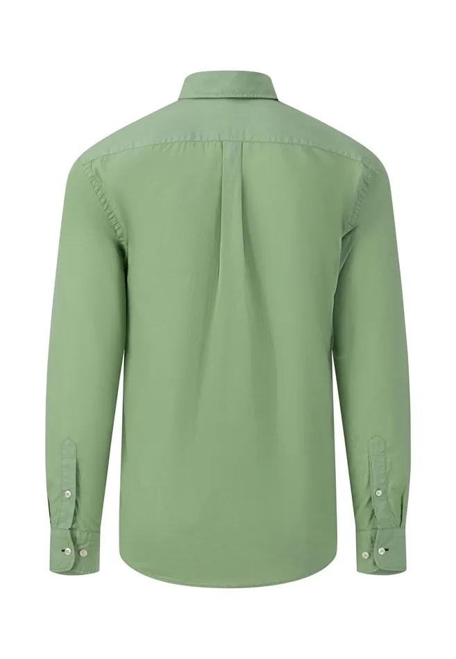 FYNCHHATTON Singlecolored Popeline Shirt With Buttondown Collar Soft Greencrystal Bluenavywhitedusty Lavender Men Shirts