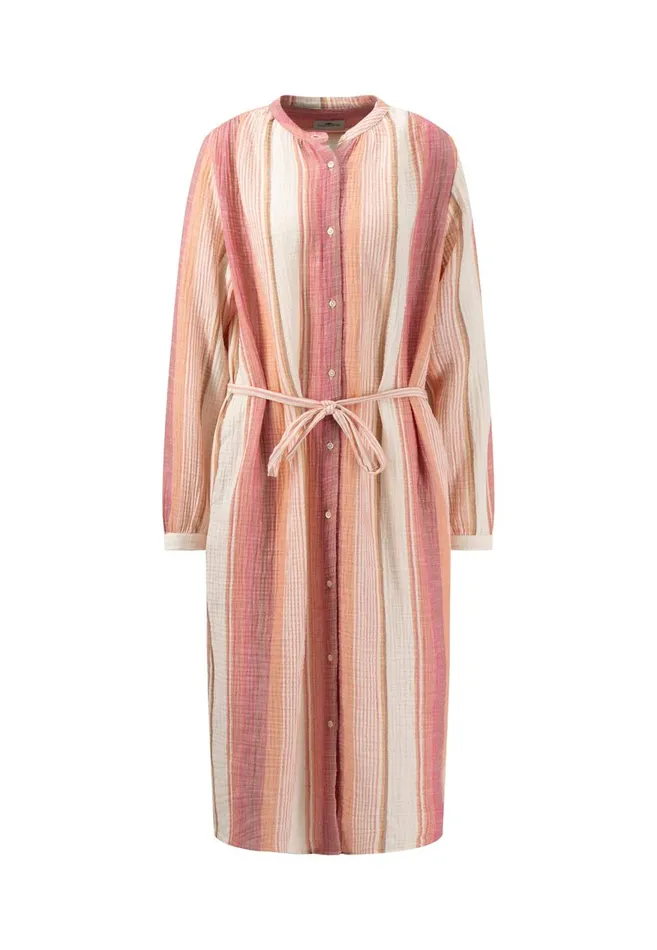 FYNCHHATTON Striped Musselin Blouse Dress Milk Women Dresses