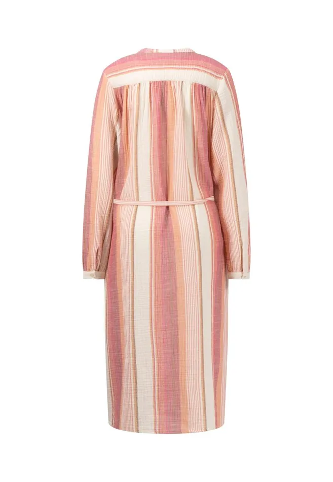 FYNCHHATTON Striped Musselin Blouse Dress Milk Women Dresses FYNCHHATTON Striped Musselin Blouse Dress Milk Women Dresses