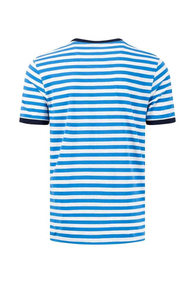 FYNCHHATTON Striped Tshirt With Contrast Details Navyrustvibrant Bluelight Khaki Men Tshirts