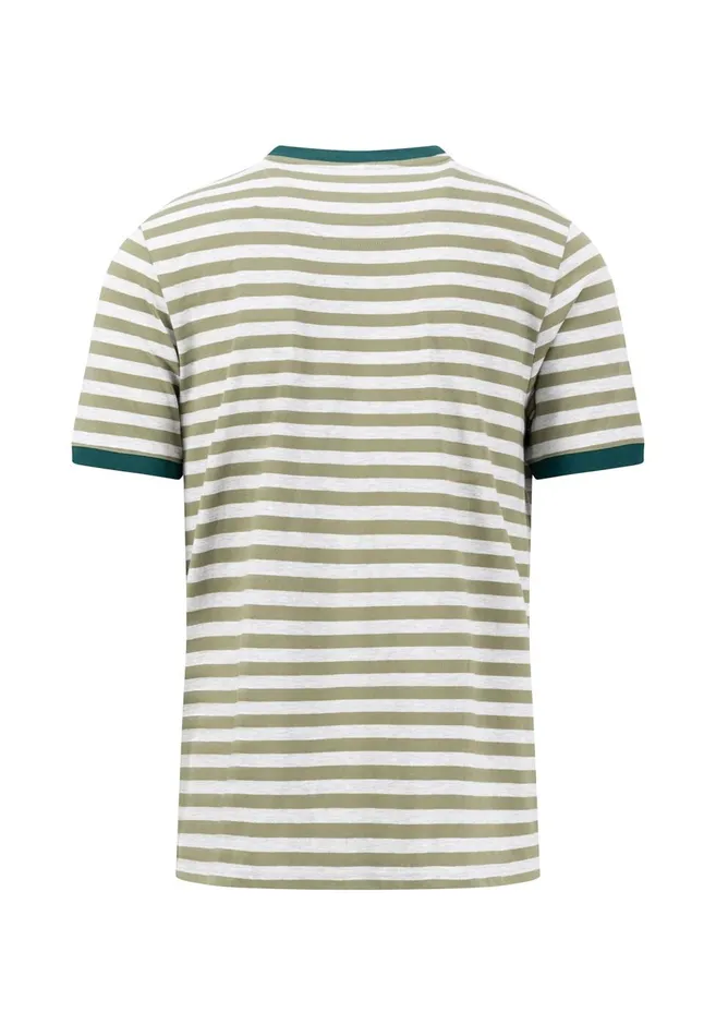 FYNCHHATTON Striped Tshirt With Contrast Details Navyrustvibrant Bluelight Khaki Men Tshirts