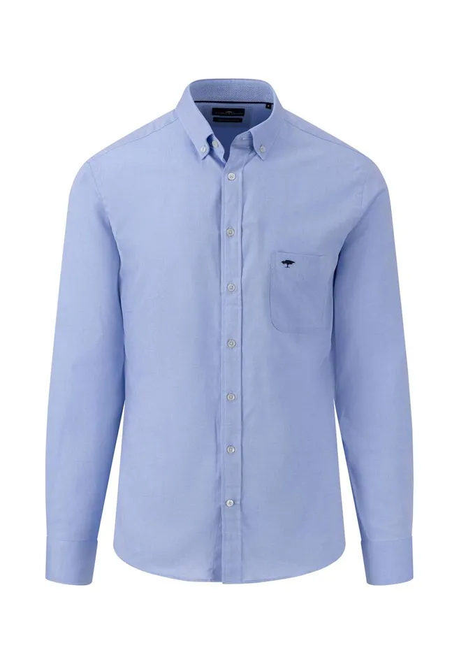 FYNCHHATTON Stylish Shirt Made Of Structured Cotton Navywhitesummer Breeze Men Sale