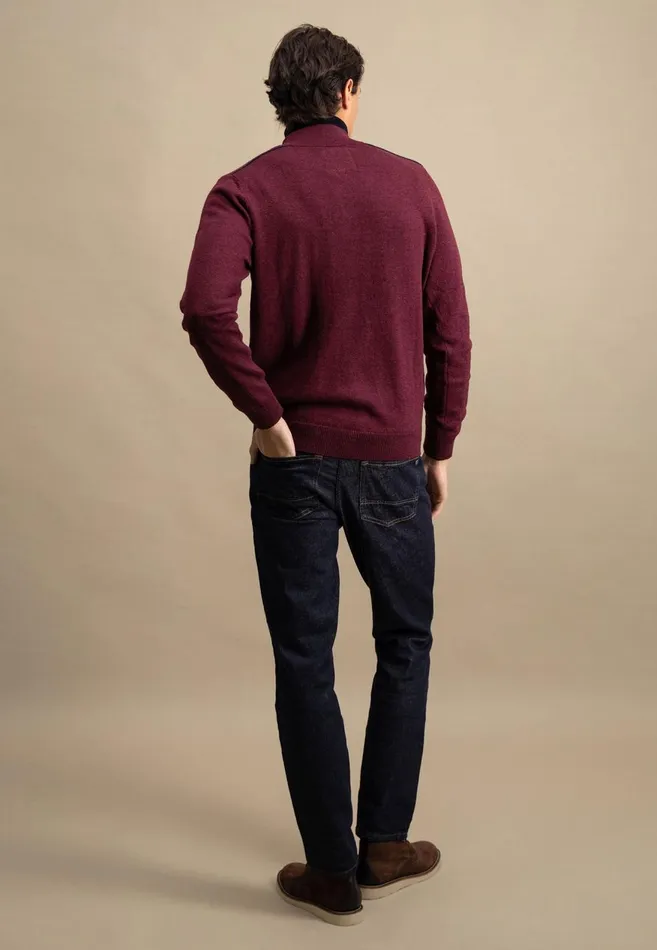 FYNCHHATTON Sweater With A Troyer Collar Ruby Redcloud Bluenavylight Gray Men Sweater