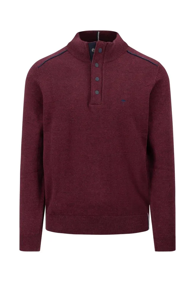 FYNCHHATTON Sweater With A Troyer Collar Ruby Redcloud Bluenavylight Gray Men Sweater