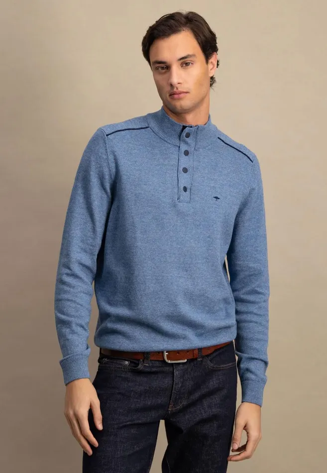 FYNCHHATTON Sweater With A Troyer Collar Ruby Redcloud Bluenavylight Gray Men Sweater