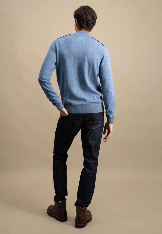 FYNCHHATTON Sweater With A Troyer Collar Ruby Redcloud Bluenavylight Gray Men Sweater