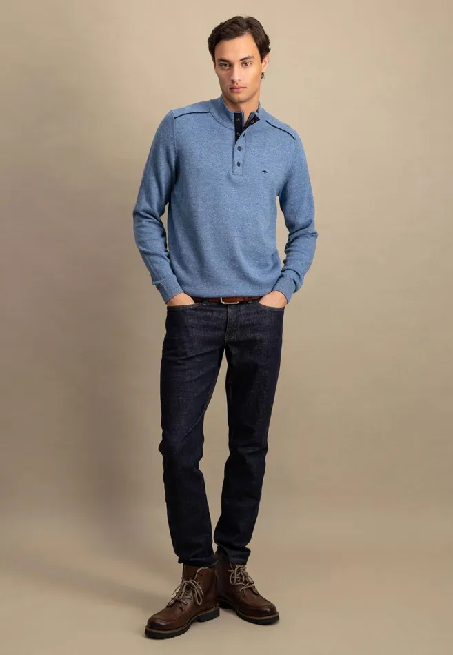 FYNCHHATTON Sweater With A Troyer Collar Ruby Redcloud Bluenavylight Gray Men Sweater