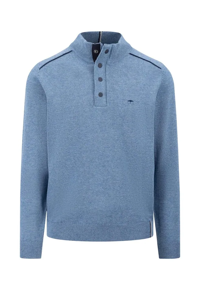 FYNCHHATTON Sweater With A Troyer Collar Ruby Redcloud Bluenavylight Gray Men Sweater