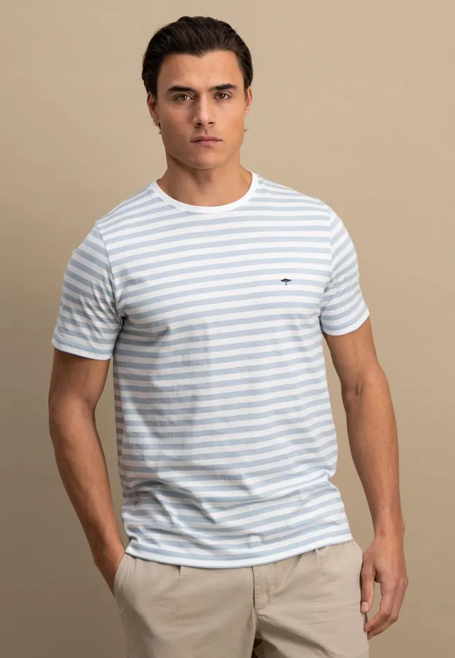 FYNCHHATTON Tshirt In Strip Look And Logodail Summer Breezenavyturf Green Men Tshirts FYNCHHATTON Tshirt In Strip Look And Logodail Summer Breezenavyturf Green Men Tshirts