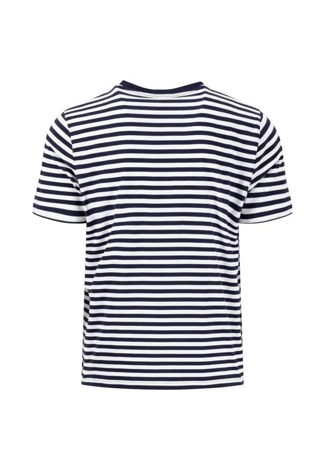 FYNCHHATTON Tshirt In Strip Look And Logodail Summer Breezenavyturf Green Men Tshirts