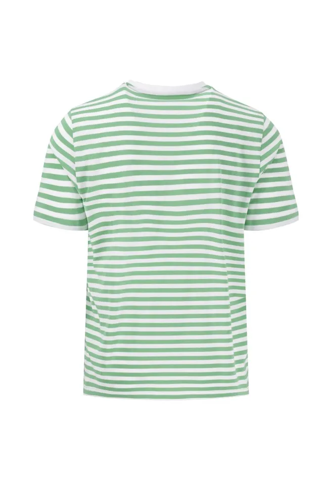 FYNCHHATTON Tshirt In Strip Look And Logodail Summer Breezenavyturf Green Men Tshirts