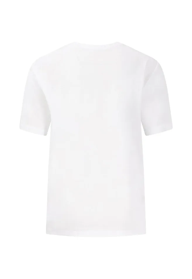 FYNCHHATTON Tshirt With A Circular Neckline And Fernprint White Women Tshirts