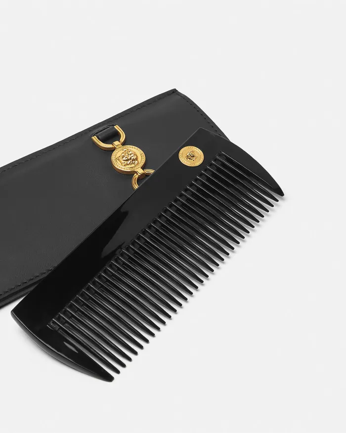 Hair Accessories Women Versace Medusa 03995 Hair Comb Black