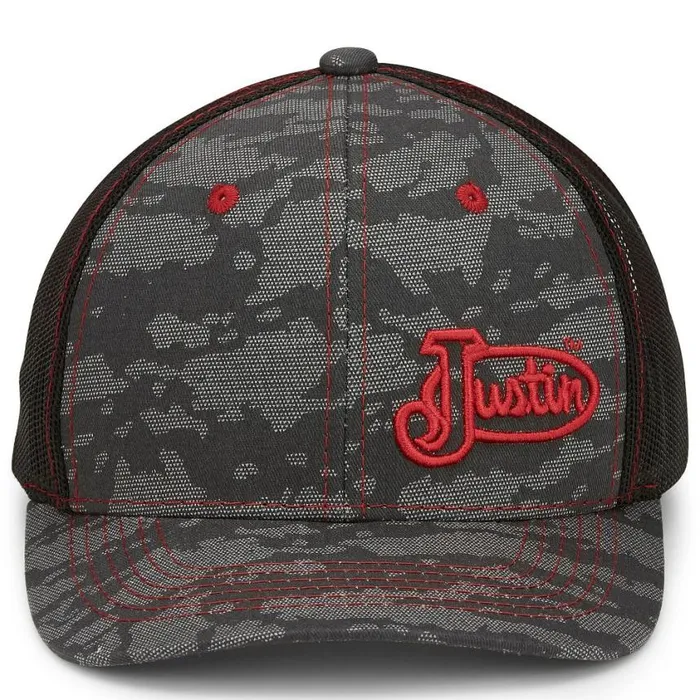 Hats and Caps WomenMen Justin Boots Camo Cap Grey Camo 040camo041