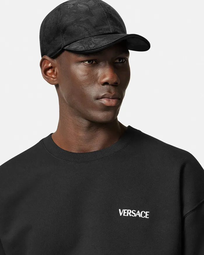 Hats and Caps WomenMen Versace Barocco Jacquard Baseball Cap Gray