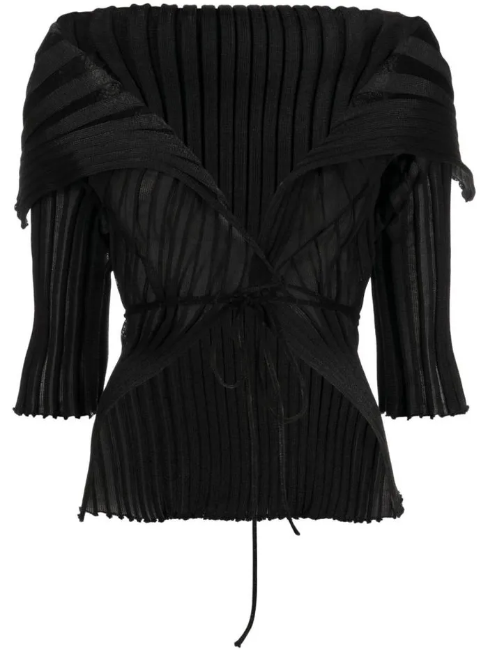 Henrik Vibskov Boutique Ara Wide Collar Cardigan 8211 Black Women Tops