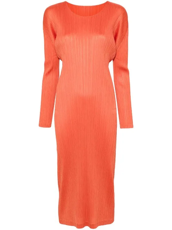 Henrik Vibskov Boutique AW23 Long Sleeve Dress 8211 Orange Red Women Dresses
