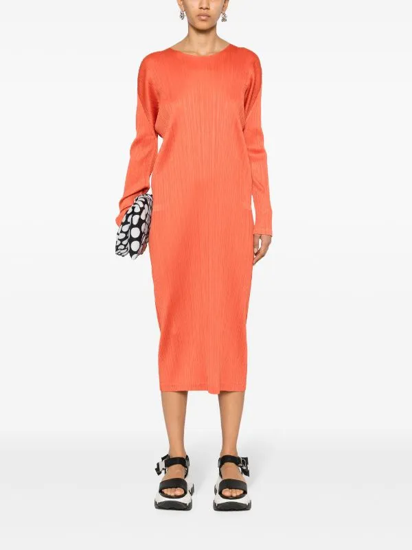 Henrik Vibskov Boutique AW23 Long Sleeve Dress 8211 Orange Red Women Dresses