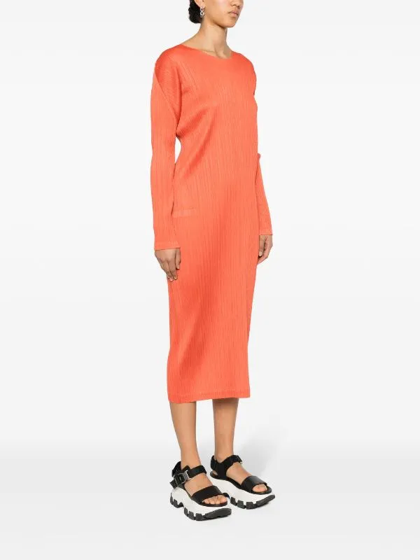 Henrik Vibskov Boutique AW23 Long Sleeve Dress 8211 Orange Red Women Dresses