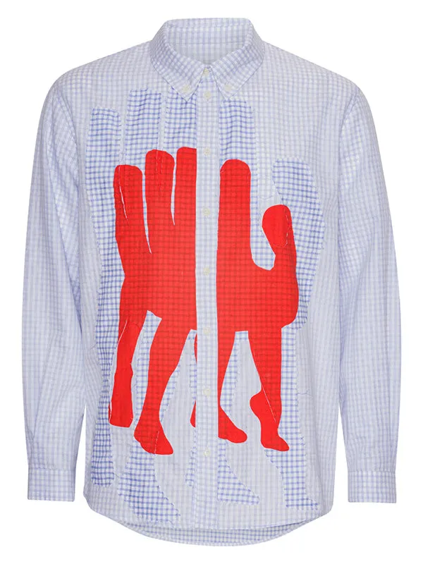Henrik Vibskov Boutique Block Shirt 8211 White Blue Grid Men Shirts