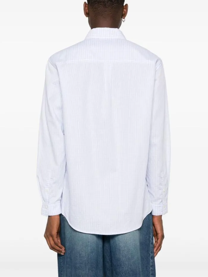 Henrik Vibskov Boutique Block Shirt 8211 White Blue Grid Men Shirts