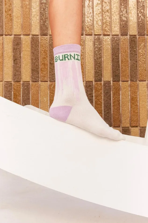 Henrik Vibskov Boutique Dripping Love Socks Femme 8211 Purple Love Burning Women Socks