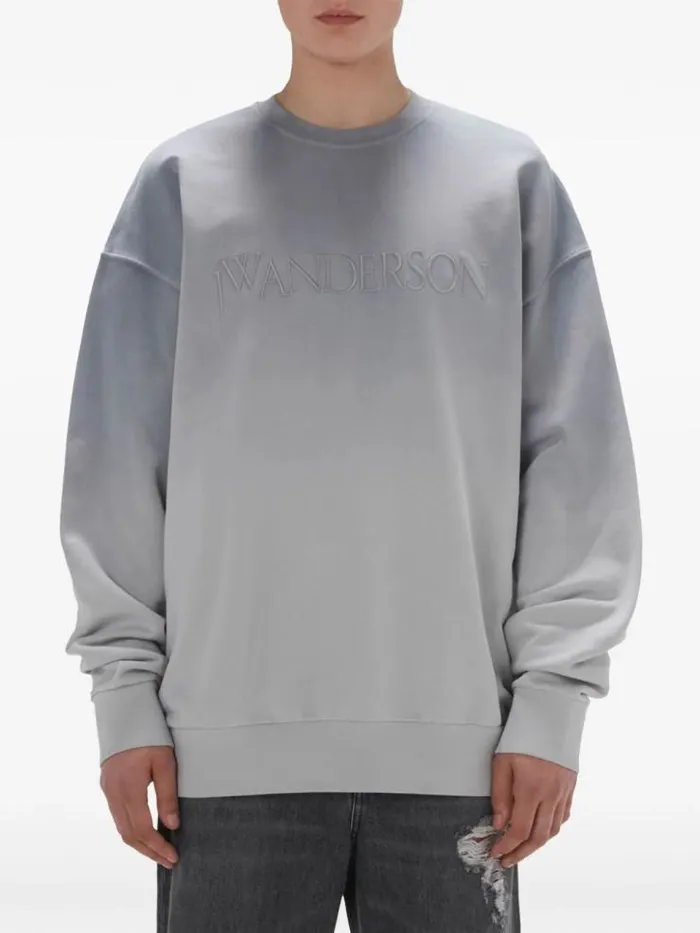 Henrik Vibskov Boutique Logo Embroidery Gradient Sweatshirt 8211 Grey Men Hoodies and Sweatshirts