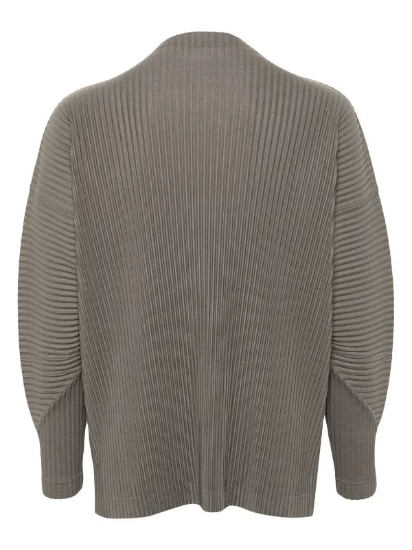 Henrik Vibskov Boutique Mock Neck Pleated Long Sleeve Shirt 8211 Bronze Gray Men Shirts
