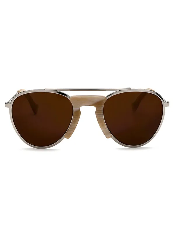 Henrik Vibskov Boutique Pete039s Hotel 8211 SilverBrown Men Sunglasses
