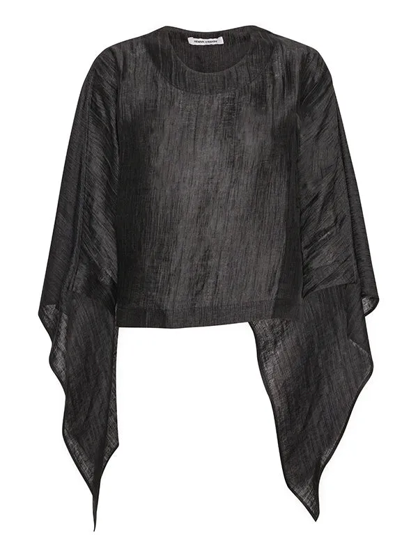 Henrik Vibskov Boutique Uncut Silk Blouse 8211 Black Women Tops