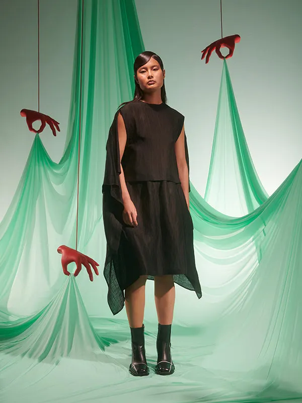 Henrik Vibskov Boutique Uncut Silk Blouse 8211 Black Women Tops