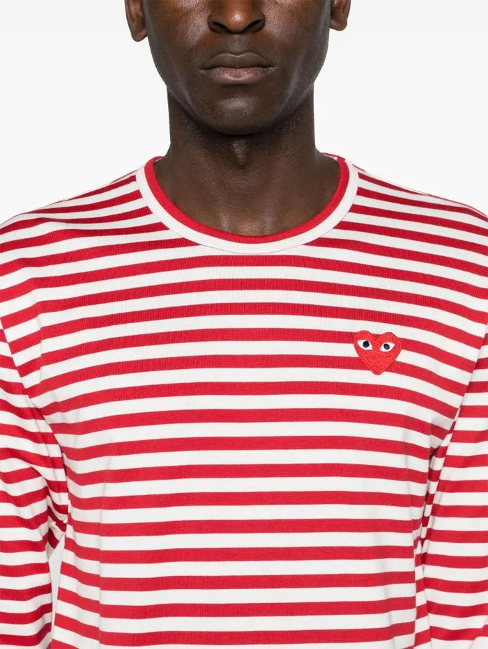 Henrik Vibskov Boutique Unisex Striped Tee Red Heart 8211 Red Men Tops
