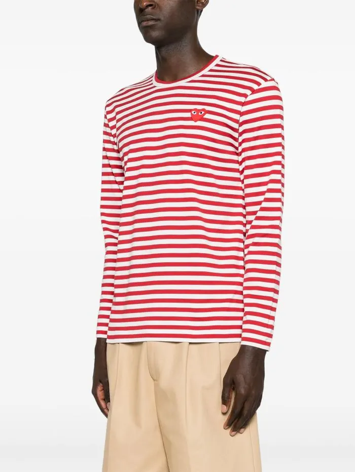 Henrik Vibskov Boutique Unisex Striped Tee Red Heart 8211 Red Men Tops