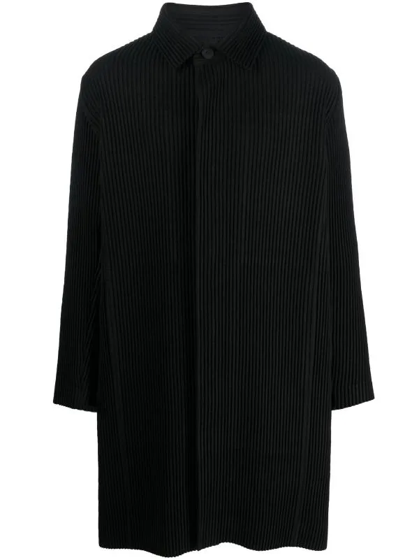 Henrik Vibskov Boutique Wool Pleats Coat 8211 Black Men Jackets and Coats