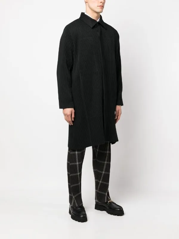 Henrik Vibskov Boutique Wool Pleats Coat 8211 Black Men Jackets and Coats
