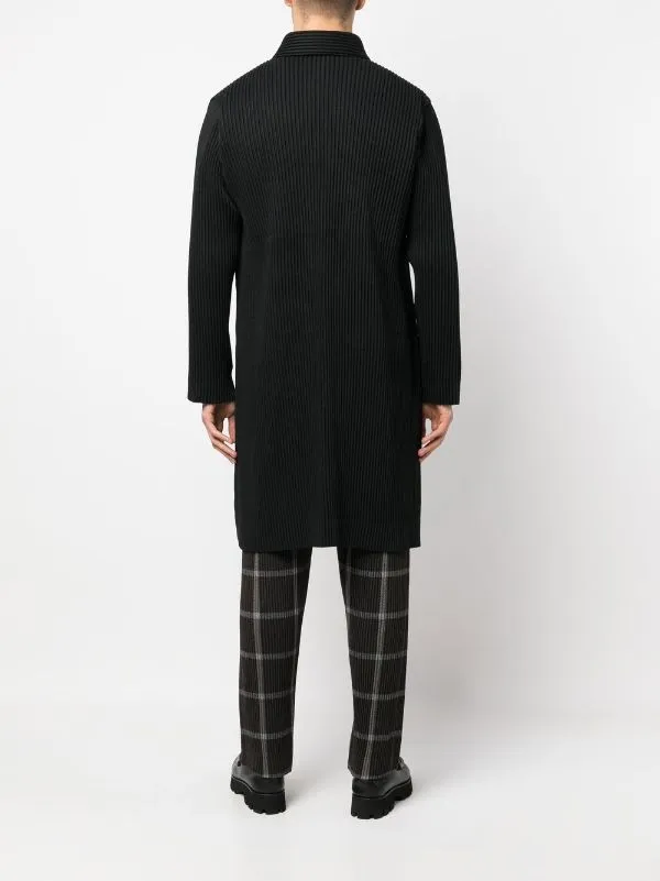 Henrik Vibskov Boutique Wool Pleats Coat 8211 Black Men Jackets and Coats
