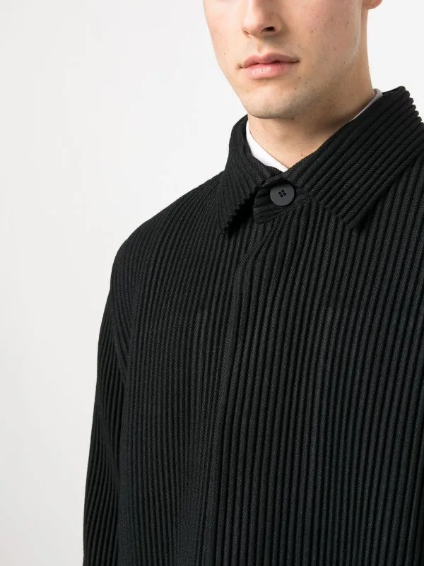 Henrik Vibskov Boutique Wool Pleats Coat 8211 Black Men Jackets and Coats