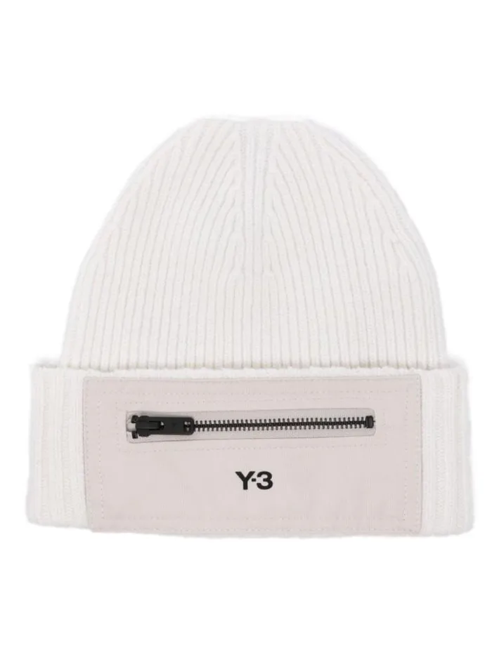 Henrik Vibskov Boutique Y3 Nylon Patch Beanie 8211 Off White Men Hats and Gloves
