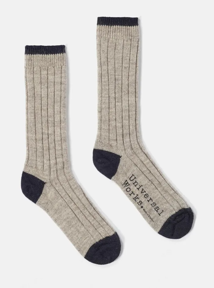 Hike Sock In Stone Wool Men Universal Works Socks