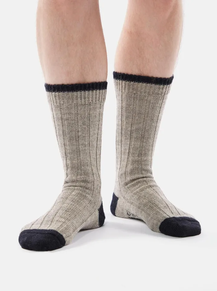 Hike Sock In Stone Wool Men Universal Works Socks Hike Sock In Stone Wool Men Universal Works Socks