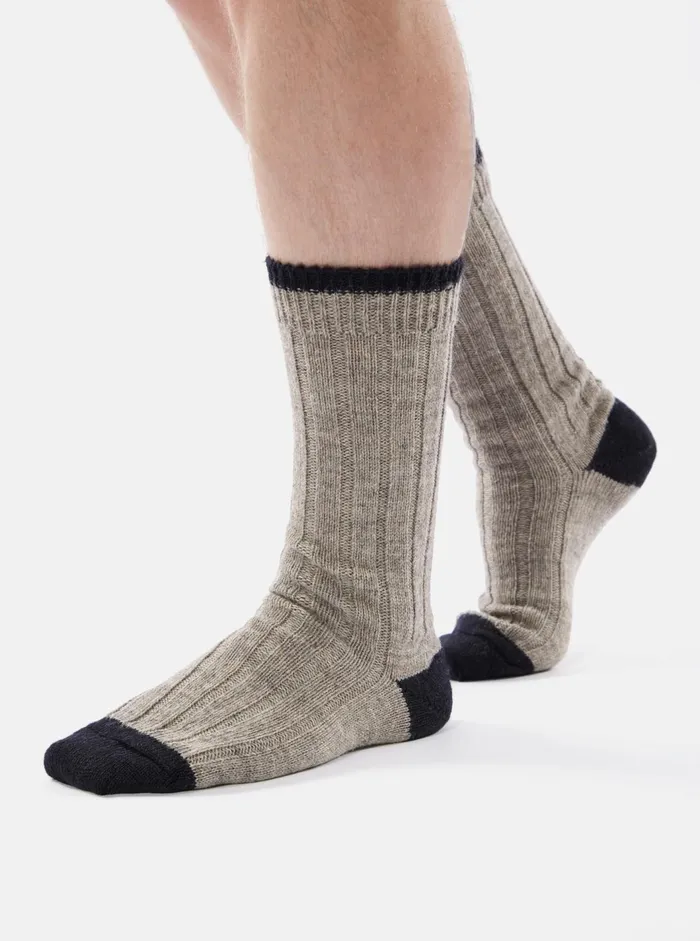 Hike Sock In Stone Wool Men Universal Works Socks Hike Sock In Stone Wool Men Universal Works Socks