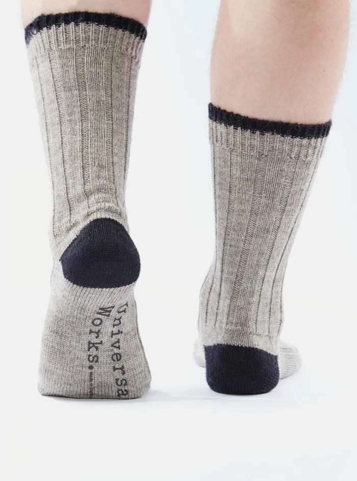 Hike Sock In Stone Wool Men Universal Works Socks Hike Sock In Stone Wool Men Universal Works Socks