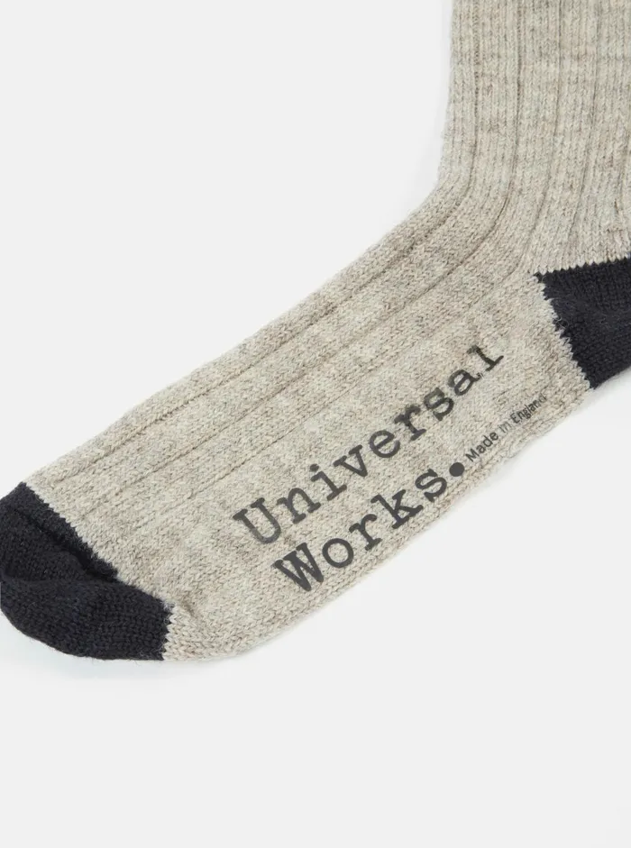 Hike Sock In Stone Wool Men Universal Works Socks Hike Sock In Stone Wool Men Universal Works Socks